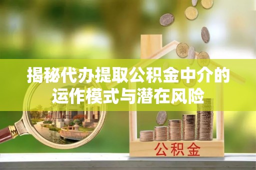 普兰揭秘代办提取公积金中介的运作模式与潜在风险