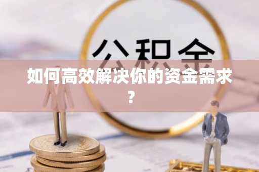 普兰如何高效解决你的资金需求？