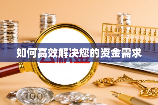 普兰如何高效解决您的资金需求